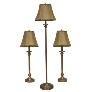 Set of 3 Antique Brass Lamps   17967037 Big
