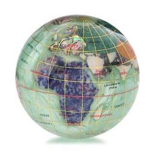 Kalifano Peridot Green 3 in. Gemstone Globe Paperweight   Globes