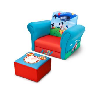 Delta Children Mickey Mouse Kids Upholstered Chair and Ottoman Set