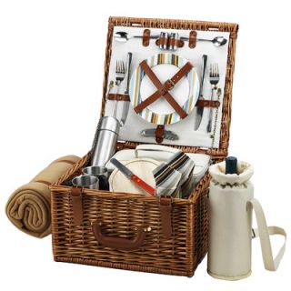 Picnic At Ascot Cheshire Basket for Two with Coffee Set and Blanket in