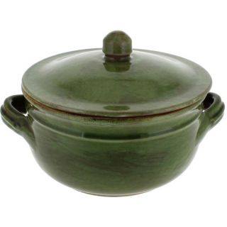 French Home Cilantro Italian Stoneware Two handle Lidded Pot