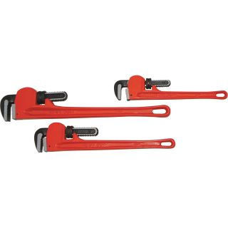 Ironton 3-Pc. Jumbo Pipe Wrench Set  Pipe Wrenches