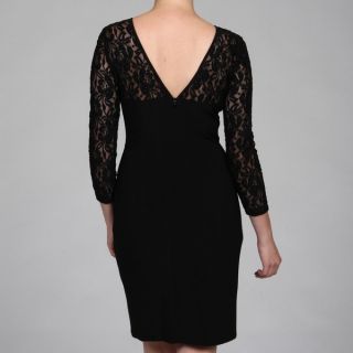 Evan Picone Womens Black Lace Sheer Bodice Dress   Shopping