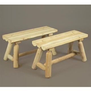 Rustic Natural Cedar Furniture Harvest Family 3 ft. Straight Bench   Set of 2   Indoor Benches