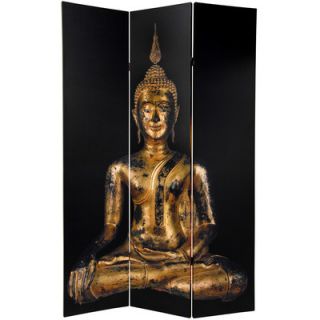 Oriental Furniture 70.88 x 47.25 Double Sided Thai Buddha 3 Panel