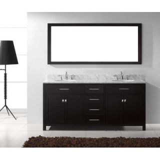 Virtu Caroline 72 Double Bathroom Vanity Set with Mirror