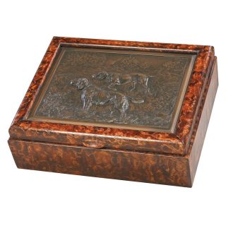 Hunting Dog Box   8W x 3H in.   Jewelry Boxes