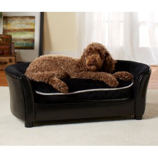 Enchanted Home Pet Ultra Plush Panache Sofa Pet Bed   Black   Dog Beds
