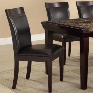 Homelegance Thurston Dark Brown Faux Leather Side Chair   Espresso   Set of 2   Kitchen & Dining Room Chairs