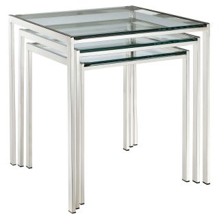 Modway Nimble Nesting Tables   Set of 3   Silver   End Tables
