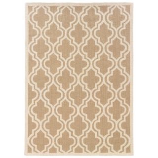 Silhouette Quatrefoil Beige Area Rug by Linon Rugs