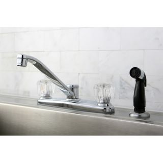 Americana Twin Acrylic Handle Kitchen Faucet with Non Metallic Spray