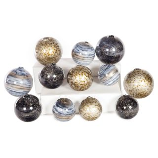 Prima Emperors Stone Cheers & Sea Pearls Glass Spheres   Set of 12   Sculptures & Figurines