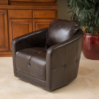 Christopher Knight Home Concordia Leather Swivel Chair  