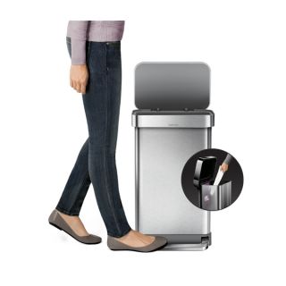 Simplehuman 45 liter Stainless Steel Rectangular Step Can with Liner