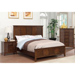 Furniture of America Tyrenia 3 Piece Walnut Finish Bed Set  