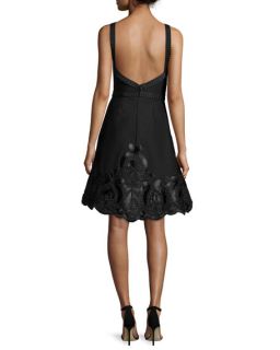 Alexis Valeria Sleeveless Embroidered A Line Dress, Black