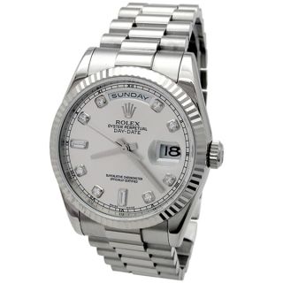 Pre owned Rolex Mens 18k White Gold President Watch  