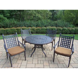 Oakland Living Belmont 5 Piece Round Patio Dining Set   Patio Dining Sets