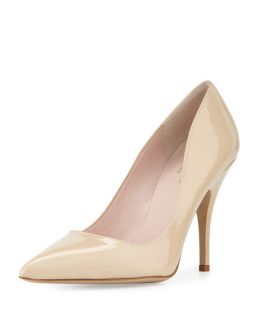 kate spade new york licorice patent leather point toe pump, powder
