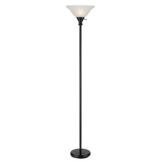 Cal Lighting Metal Torchiere Floor Lamp with Glass Shade