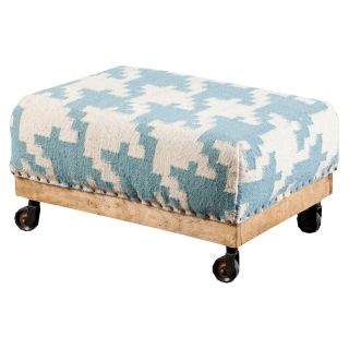 Surya Ottoman   Teal/Ivory   Ottomans