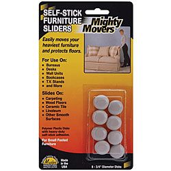 Mighty Movers Self Stick Beige Furniture Sliders (Pack of 8)