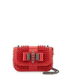 Christian Louboutin Sweet Charity Small Spiked Crossbody Bag, Red
