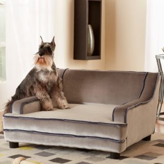 Enchanted Home Pet Mid Century Modern Pet Bed   Grey Velvet