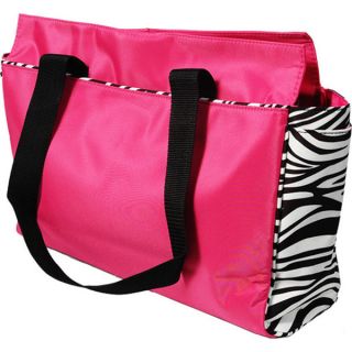 Microfiber Shoulder Tote Bag with Zebra Piping