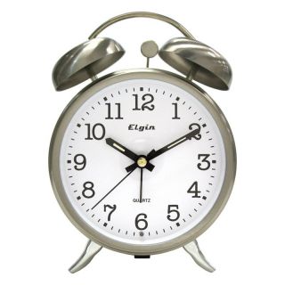 Elgin Quartz Analog Loud Twinbell Bedside Alarm Clock   Alarm Clocks