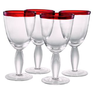 Artland Inc. Festival Scarlet Goblet Glasses   Set of 4   Stemware