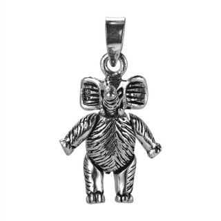 Enchanting Moveable Elephant .925 Sterling Silver Pendant (Thailand