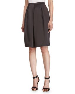 Halston Heritage Front Pleated A Line Skirt, Charcoal