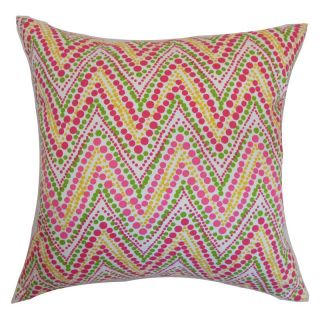 The Pillow Collection Maesot Zigzag Pillow   Pink Green   Decorative Pillows