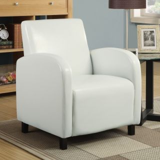 Monarch Leather Look Accent Chair   White   Accent Chairs