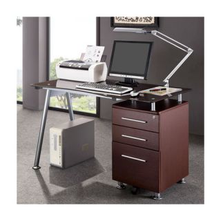 Techni Mobili Writing Desk with Side Cabinet