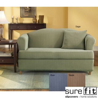 Stretch Stripe 2 piece T cushion Sofa Slipcover   Shopping