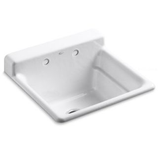 Kohler Bayview Self Rimming Utility Sink with Two Hole Faucet Drilling