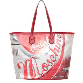 Moschino Drink Printed Leather Shoulder Bag