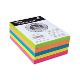 Assorted Fluorescent Color Memo Sheets, 500 Loose Sheets/Pack by TOPS