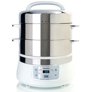 Euro Cuisine 17 Quart Stainless Steel 2 Tier Electric Food Steamer