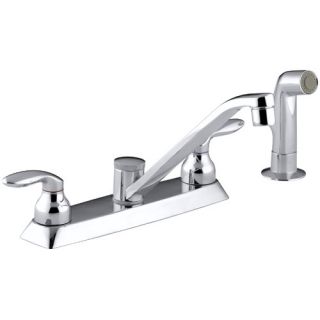 Coralais Three Hole Kitchen Sink Faucet with 7 5/8 Spout, Matching