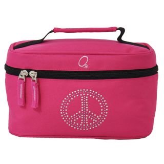 Obersee Bling Rhinestone Peace Train Case Toiletry / Accessory Bag
