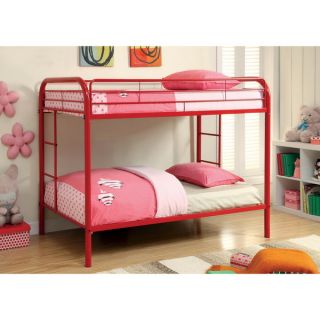 Furniture of America Linden Twin Over Twin Metal Bunk Bed