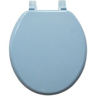 Blue Solid Molded Wood Toilet Seat