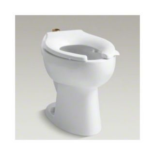 Highcrest Elongated Toilet Bowl with Top Spud and Bedpan Lugs, Less