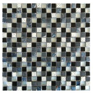 63 x 0.63 Glass and Quartz Mosaic Tile in Multi