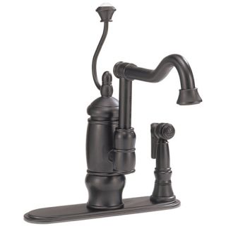 Elongated Spout Kitchen Faucet with Spiral Handle and Side Spray