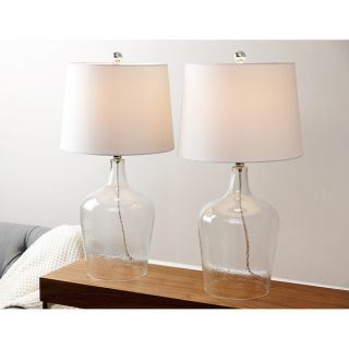 ABBYSON LIVING Burnham Clear Glass Table Lamp (Set of 2)